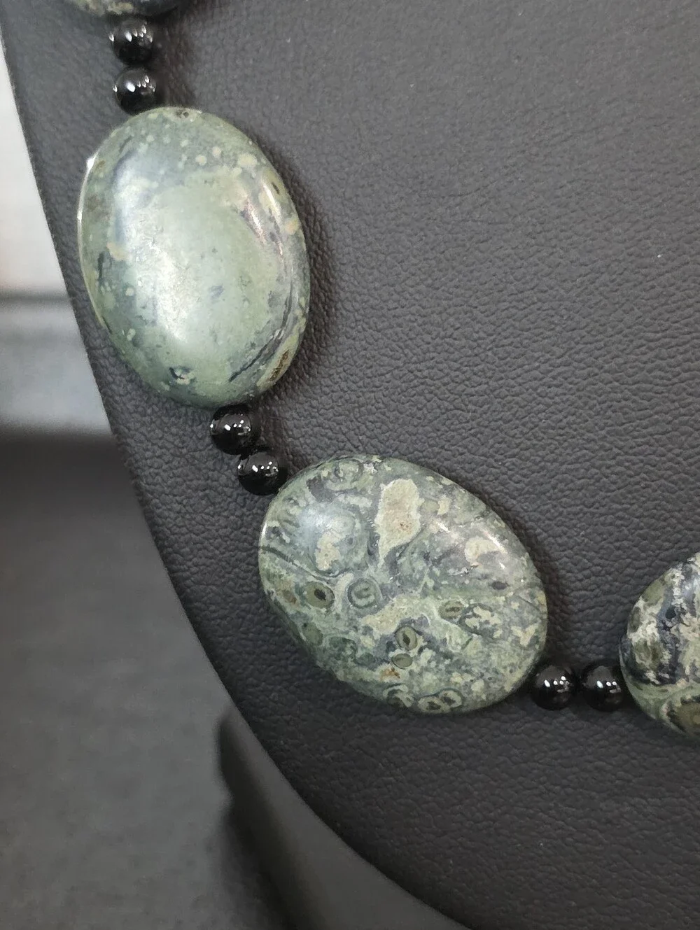 Natural Kambaba Jasper Statement Necklace & Bracelet Matching Set